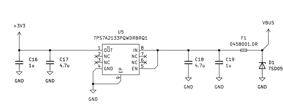 3.3V LDO + FUSE + Overvoltage Protection